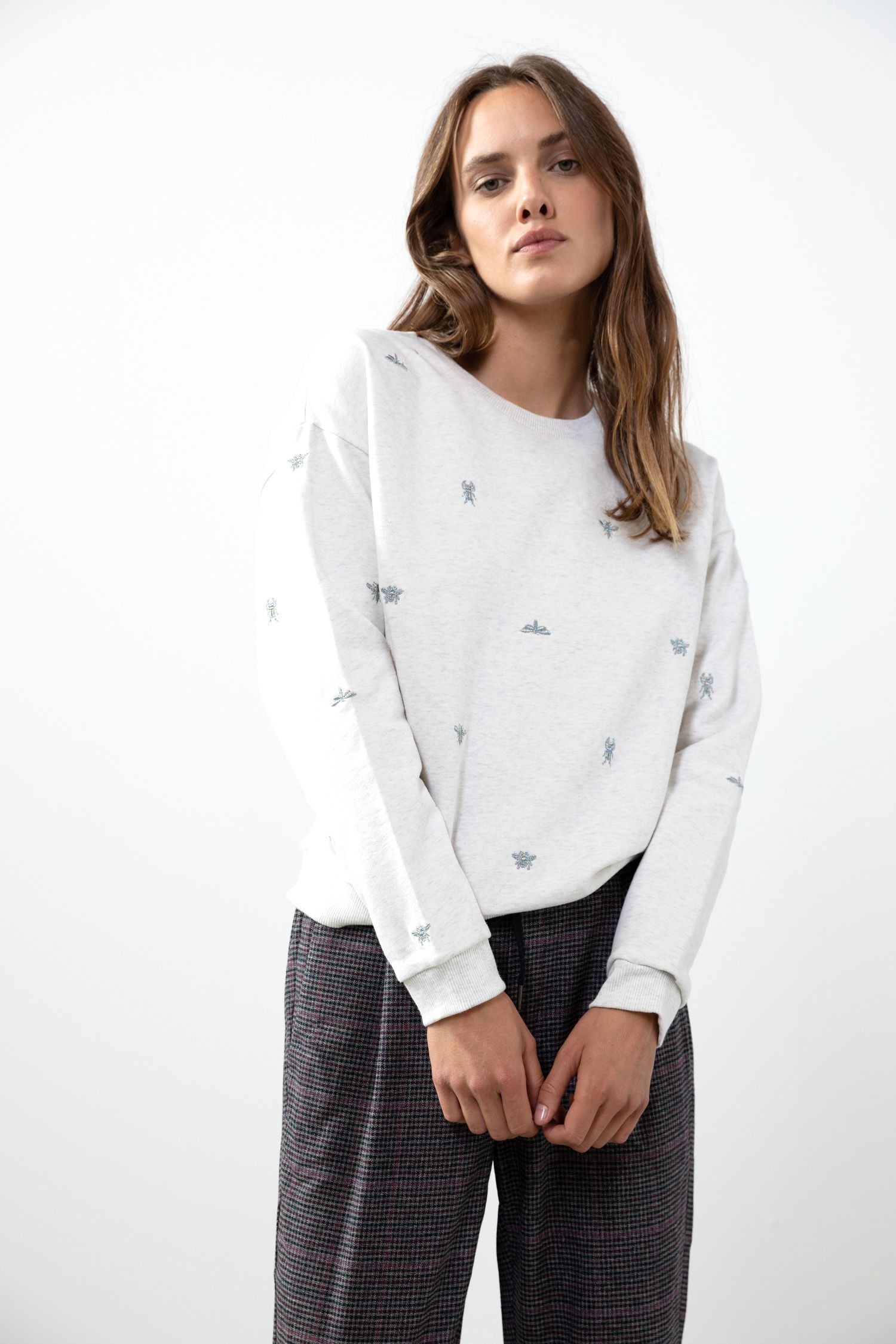 Lichtgrijze sweater dames new arrivals