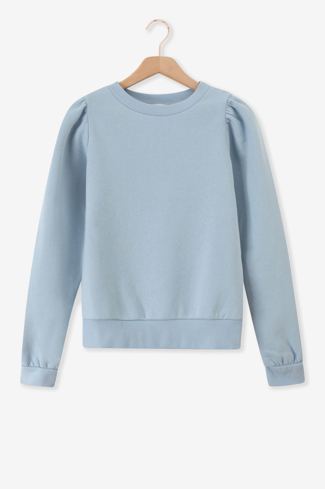 Ijsblauwe sweater met pofmouwen - Dames | Sissy-Boy