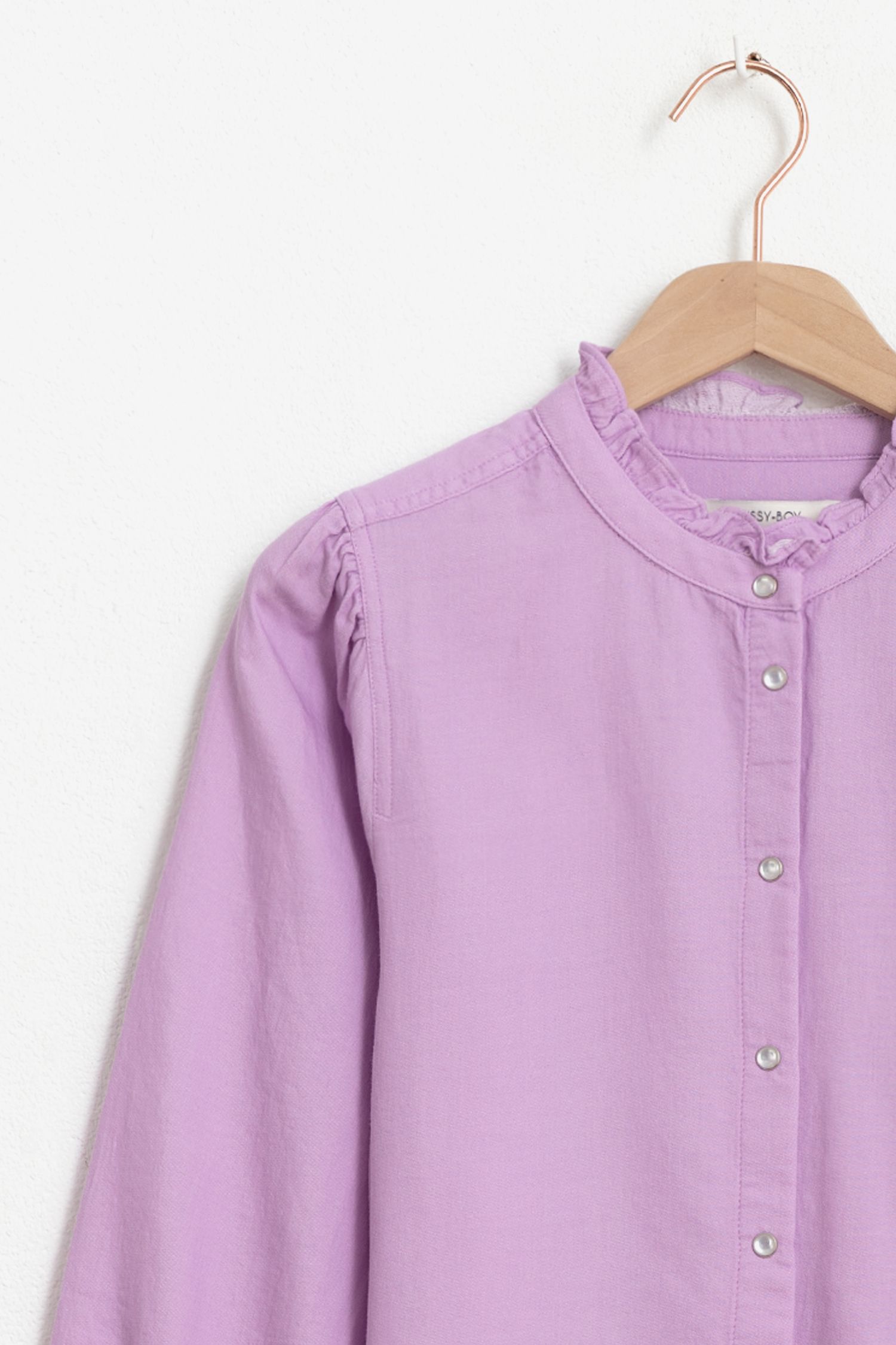 Lila denim blouse met ruffle details - Dames | Sissy-Boy