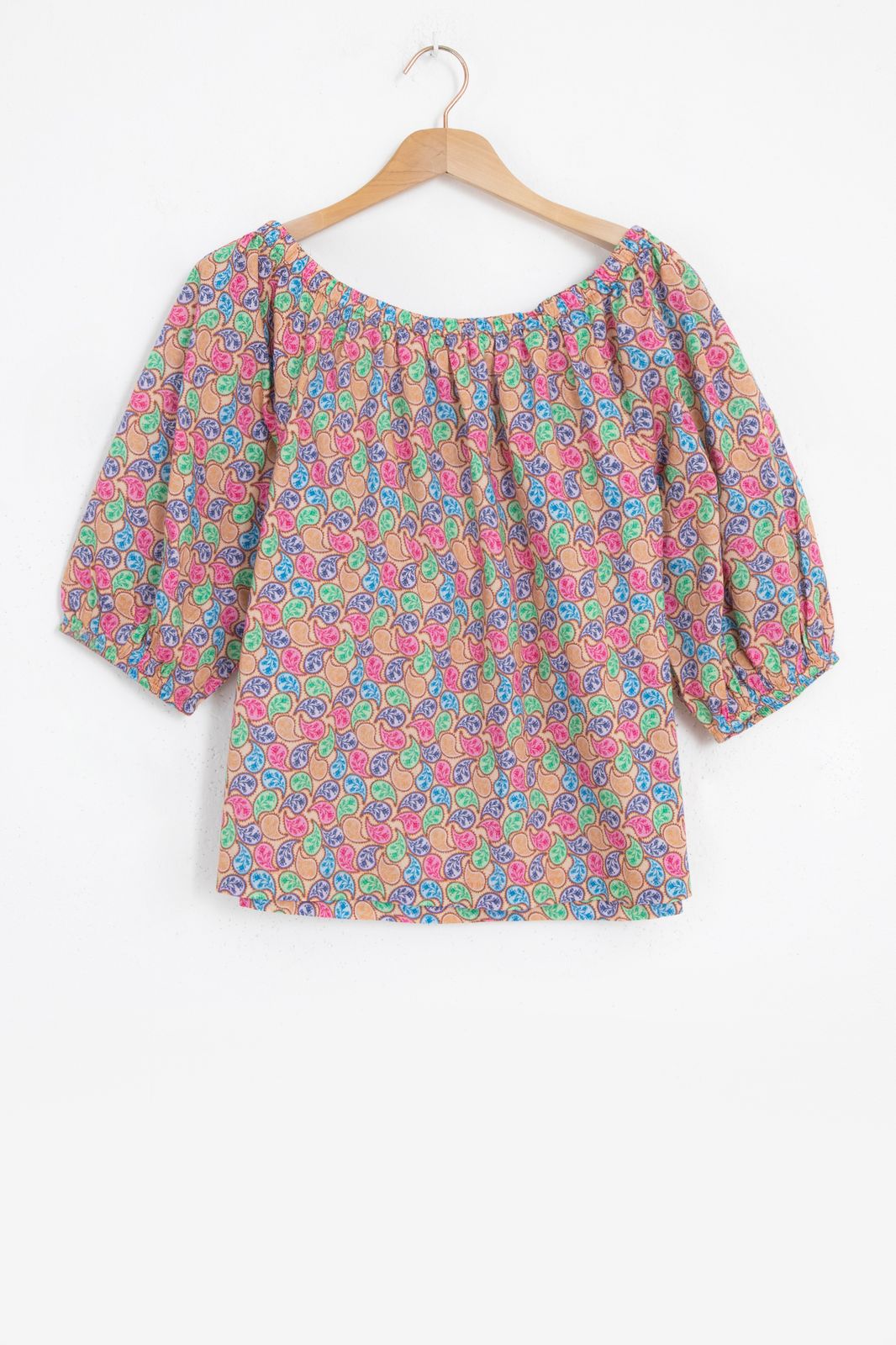 Multicolour paisley print off shoulder top - Dames | Sissy-Boy