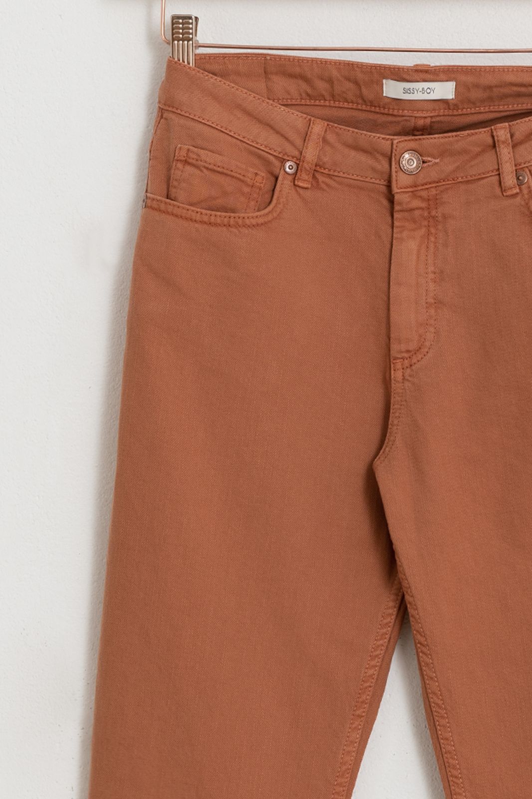 Bari orange mid waist tapered cropped jeans - Dames | Sissy-Boy