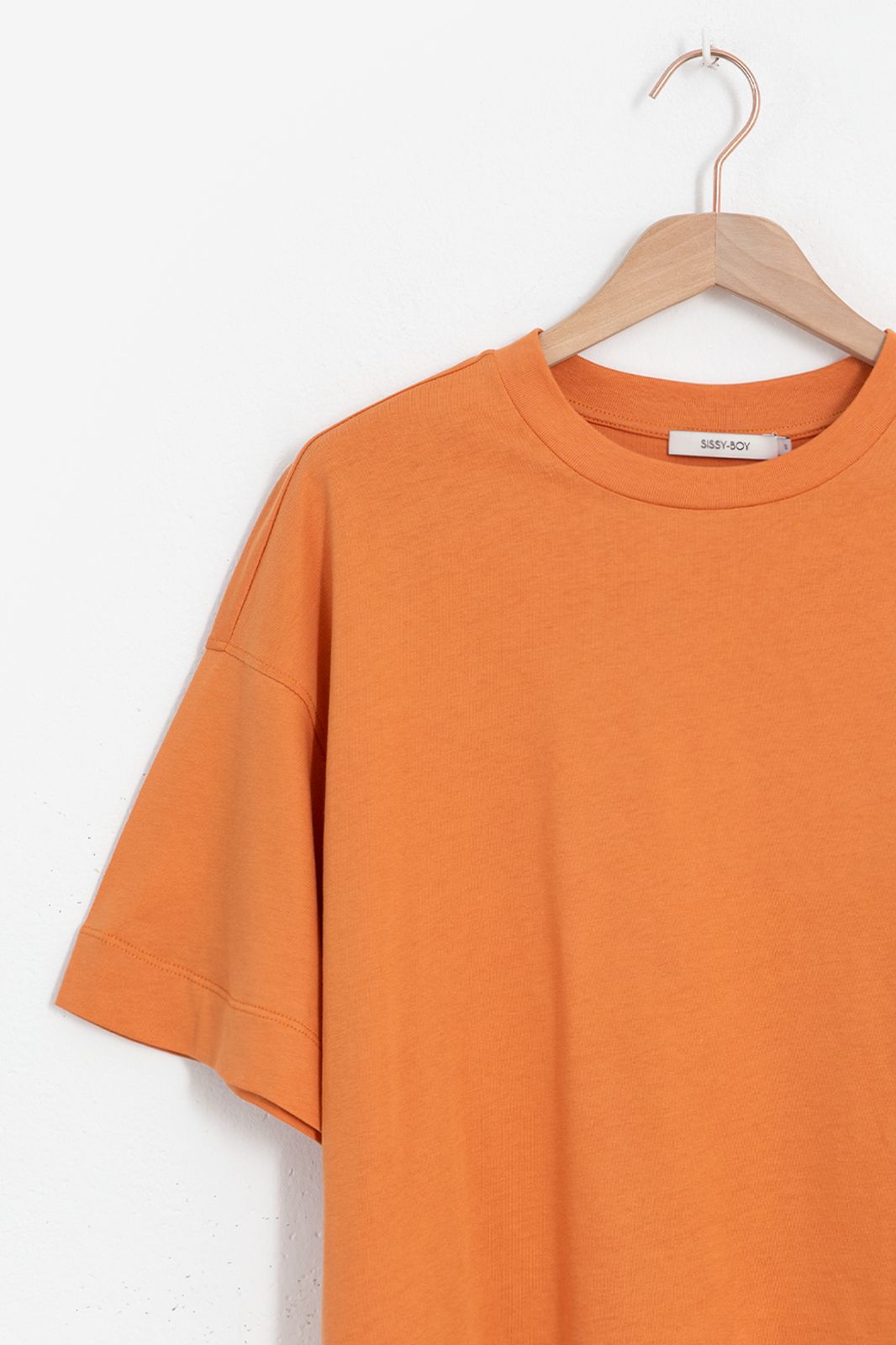 Oranje cropped boxy T-shirt - Dames | Sissy-Boy