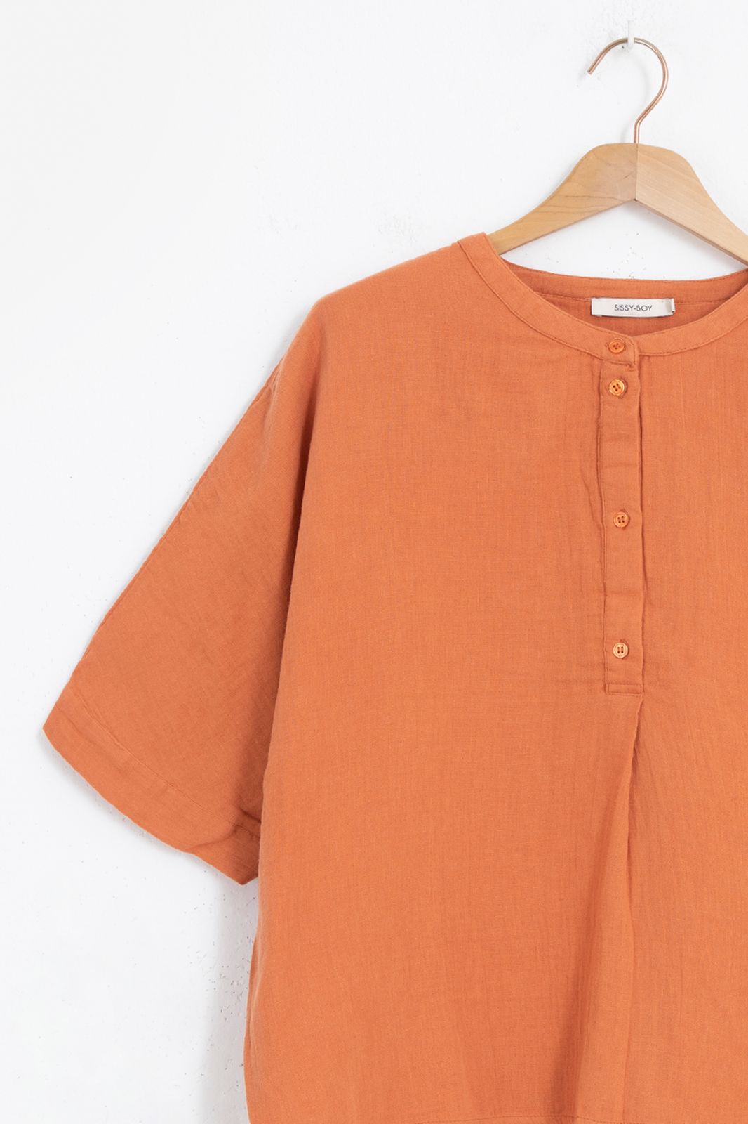 Oranje mousseline blouse - Dames | Sissy-Boy