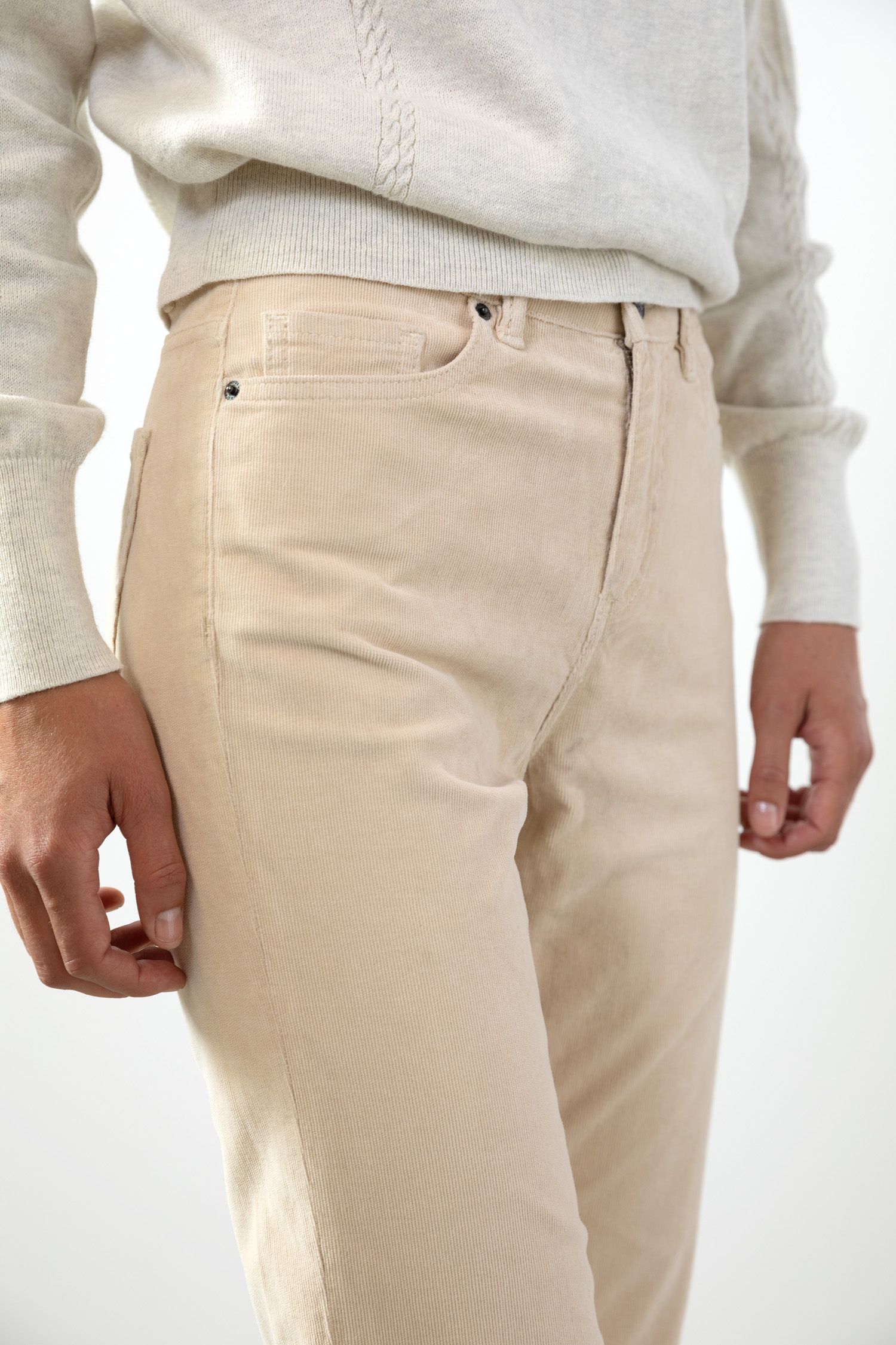 Offwhite flared broek rib - Dames | Sissy-Boy