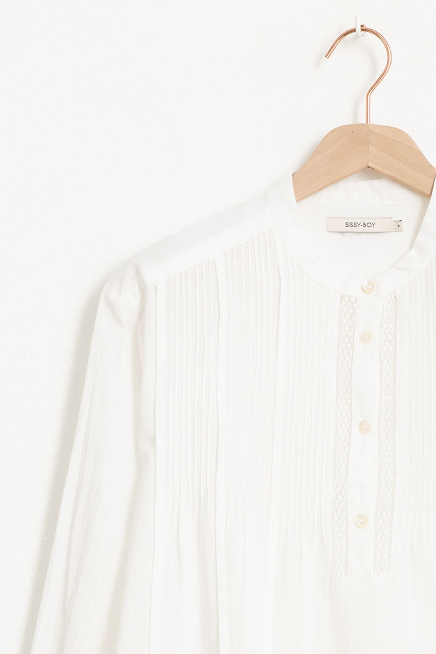 wit kanten blouse lange mouw