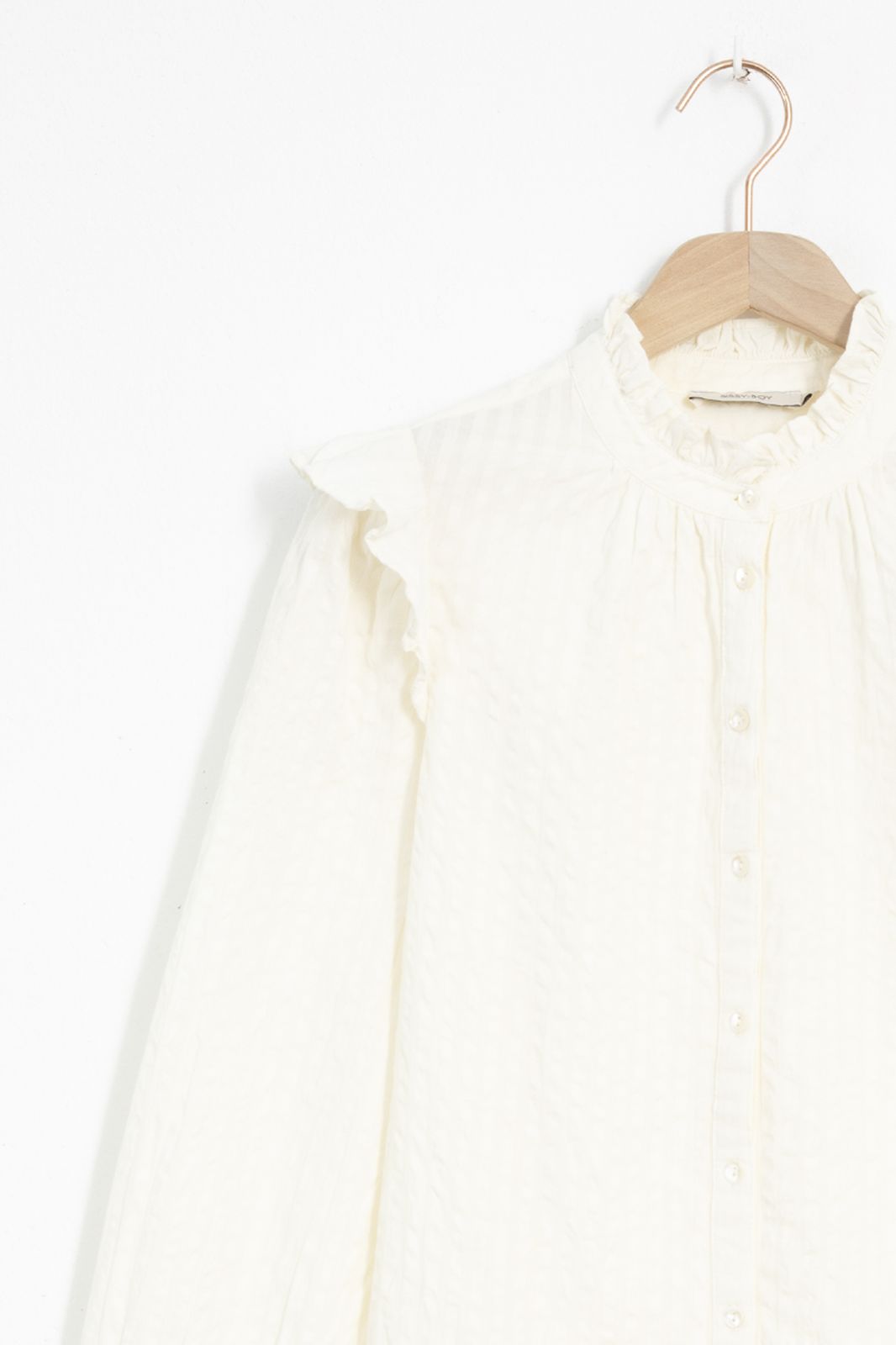 Onderhandelen Varen poll Witte katoenen blouse met schouderdetail - Dames | Sissy-Boy