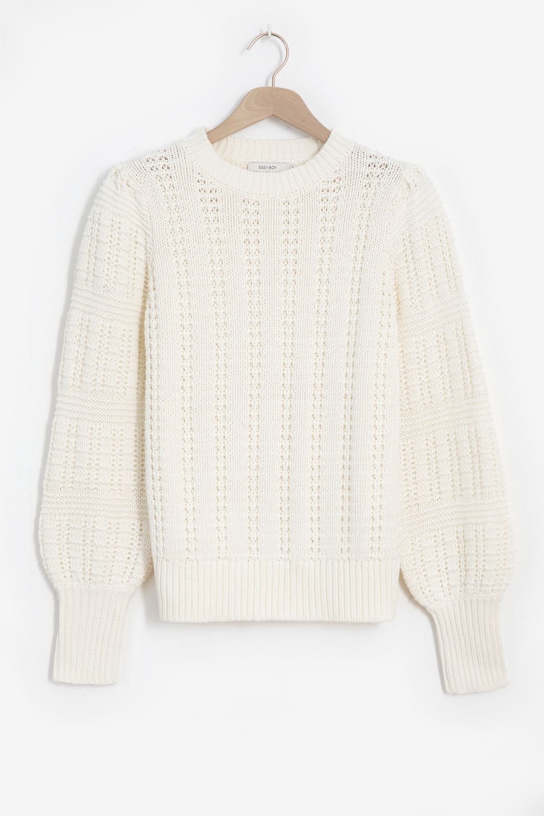 Witte crochet look trui - Dames | Sissy-Boy