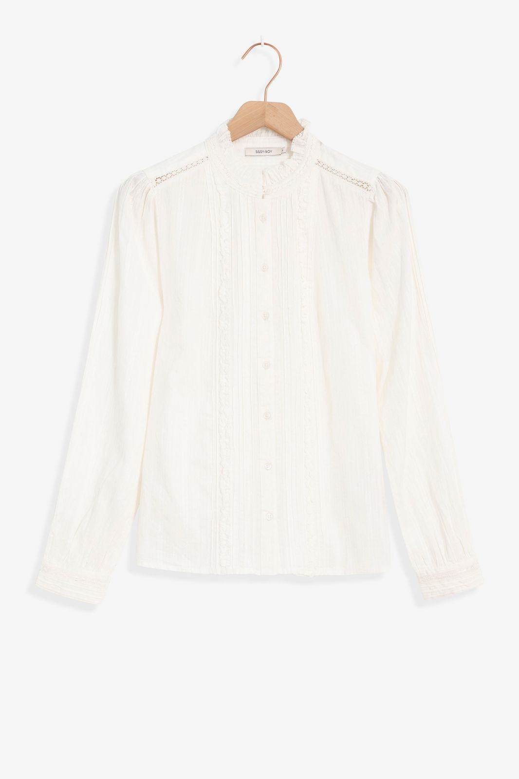 Witte jacquard blouse - Dames | Sissy-Boy