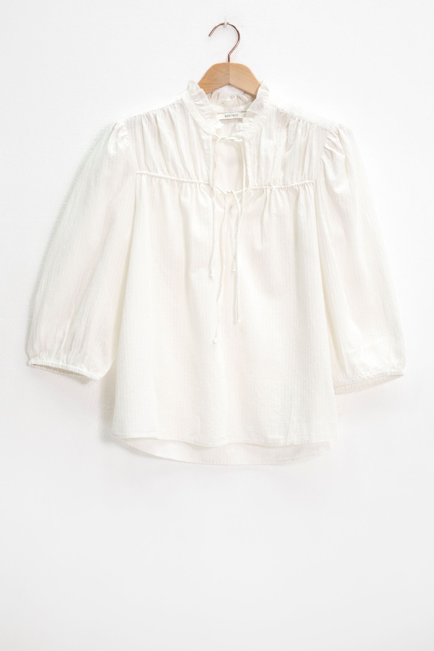 Witte blouse online ballonmouwen