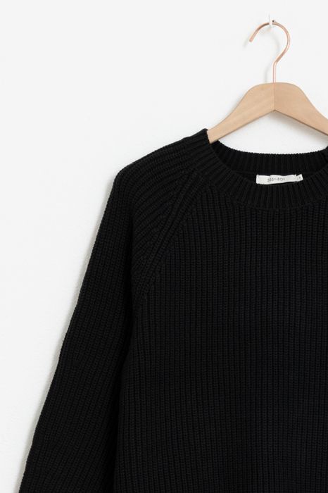 Zwarte rib trui met ronde hals Dames Sissy-Boy