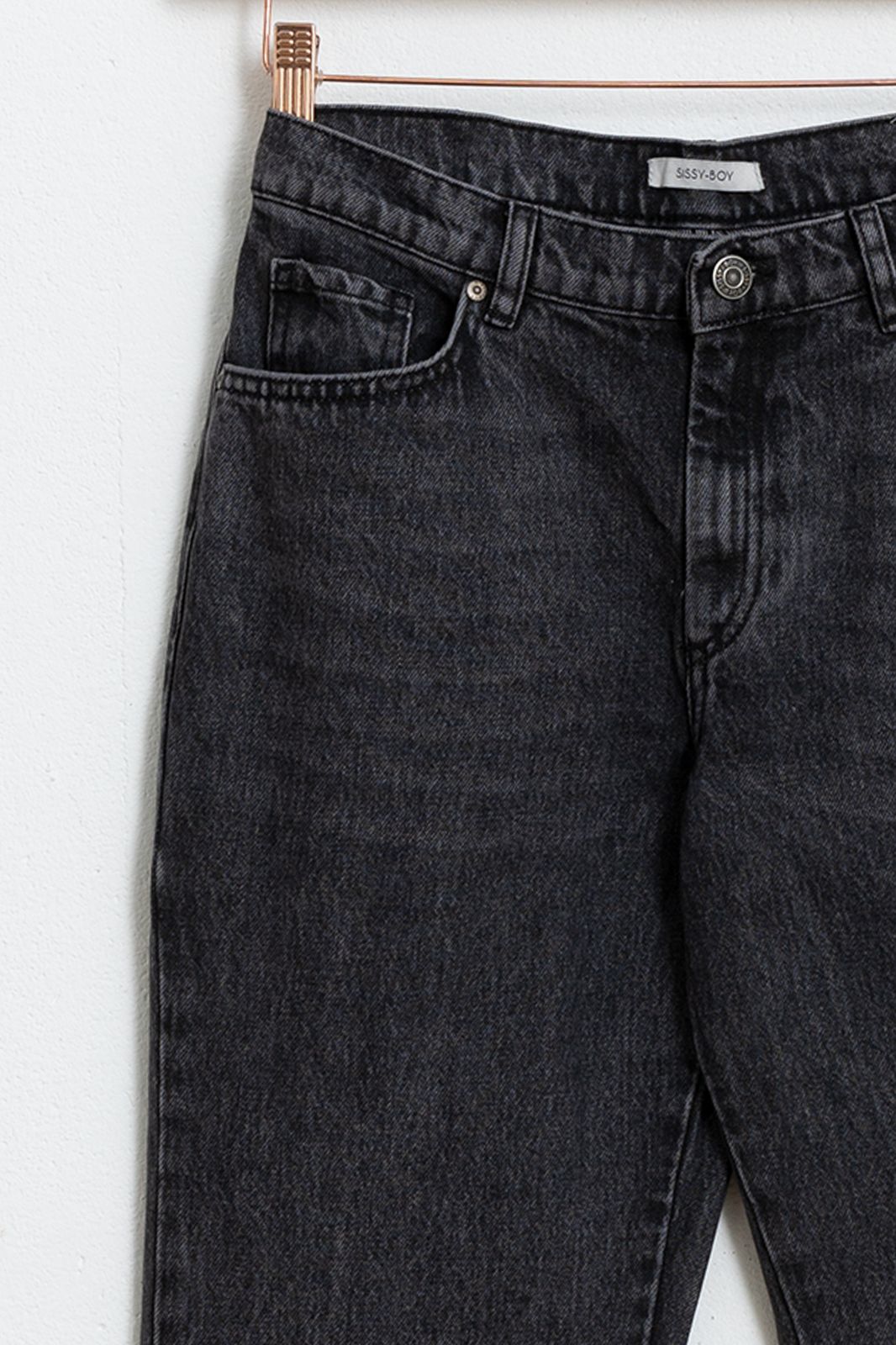 Bari washed black tapered jeans