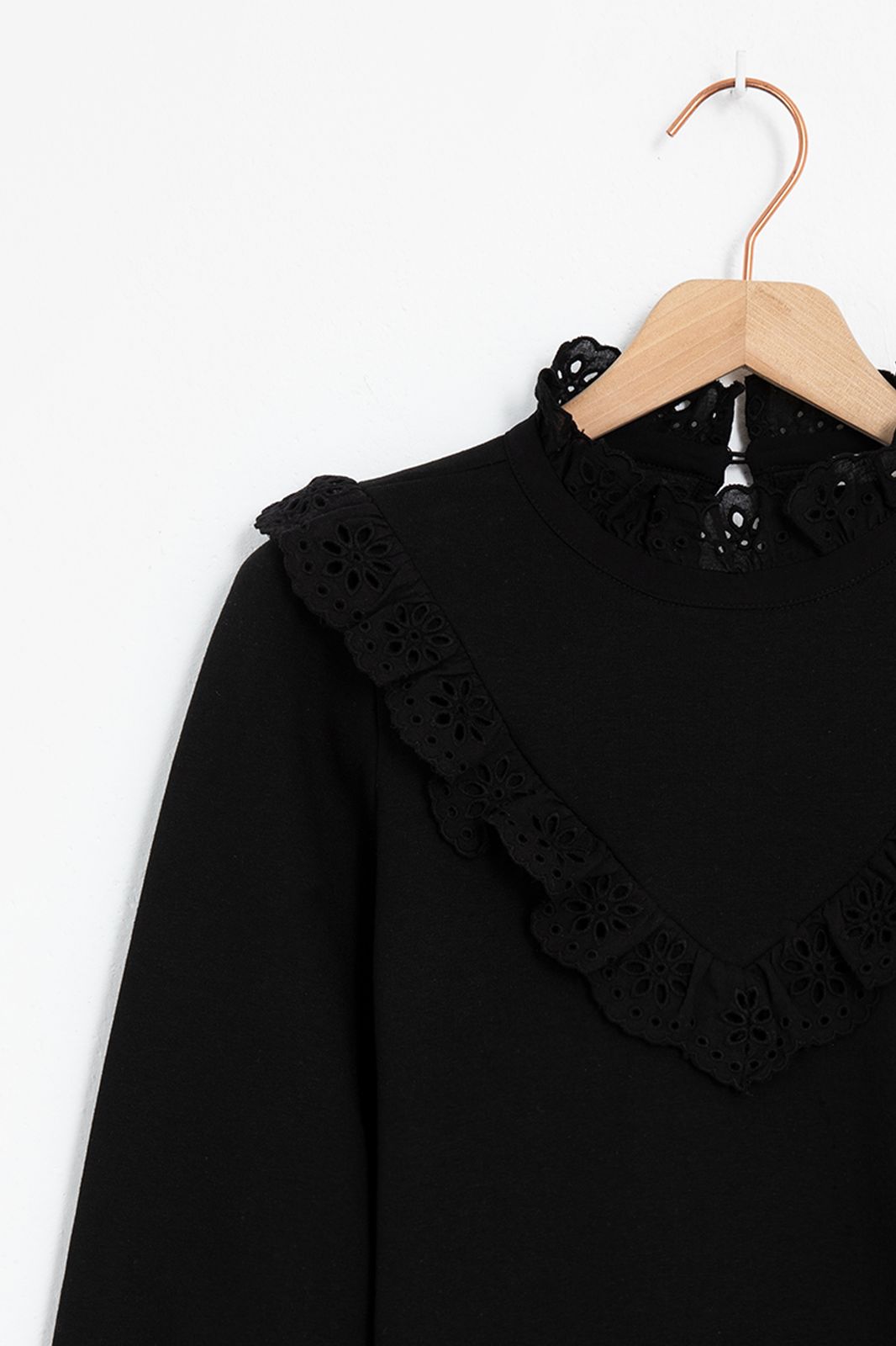 Zwarte sweater met ruffles - Dames | Sissy-Boy