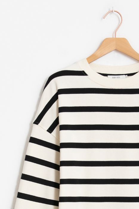 Witte oversized gestreepte sweater Dames Sissy-Boy