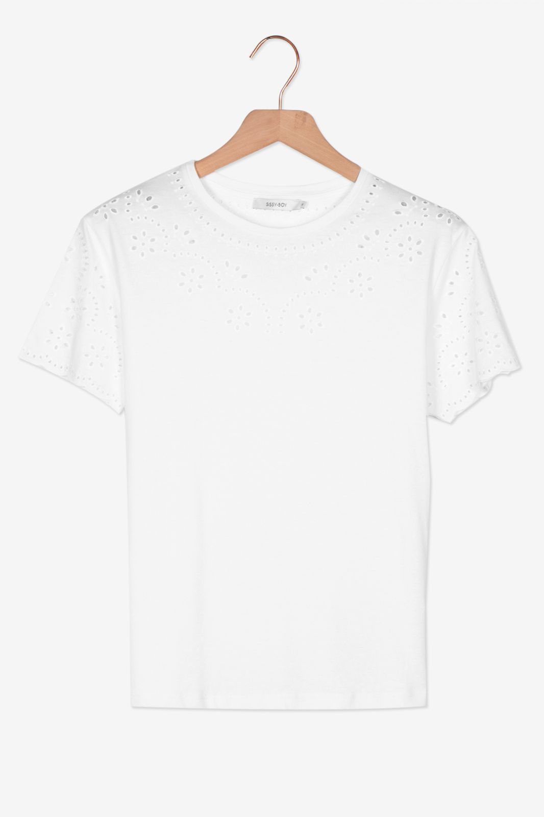 Consequent Woud twintig Wit T-shirt broderie - Dames | Sissy-Boy
