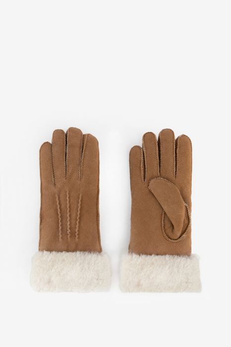 Gants Femme Mouton retourné gansé cuir