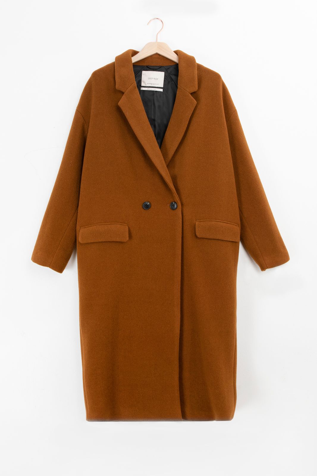 Manteau long en laine - marron