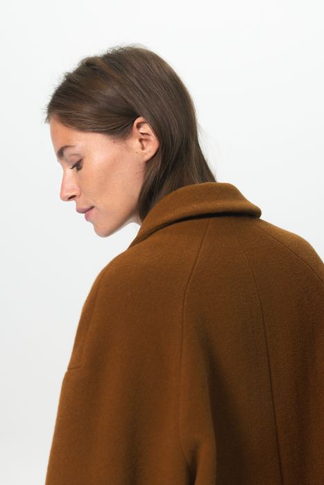 Asos Design Brown Wool Manteau Laine Oversize Manteau Laine