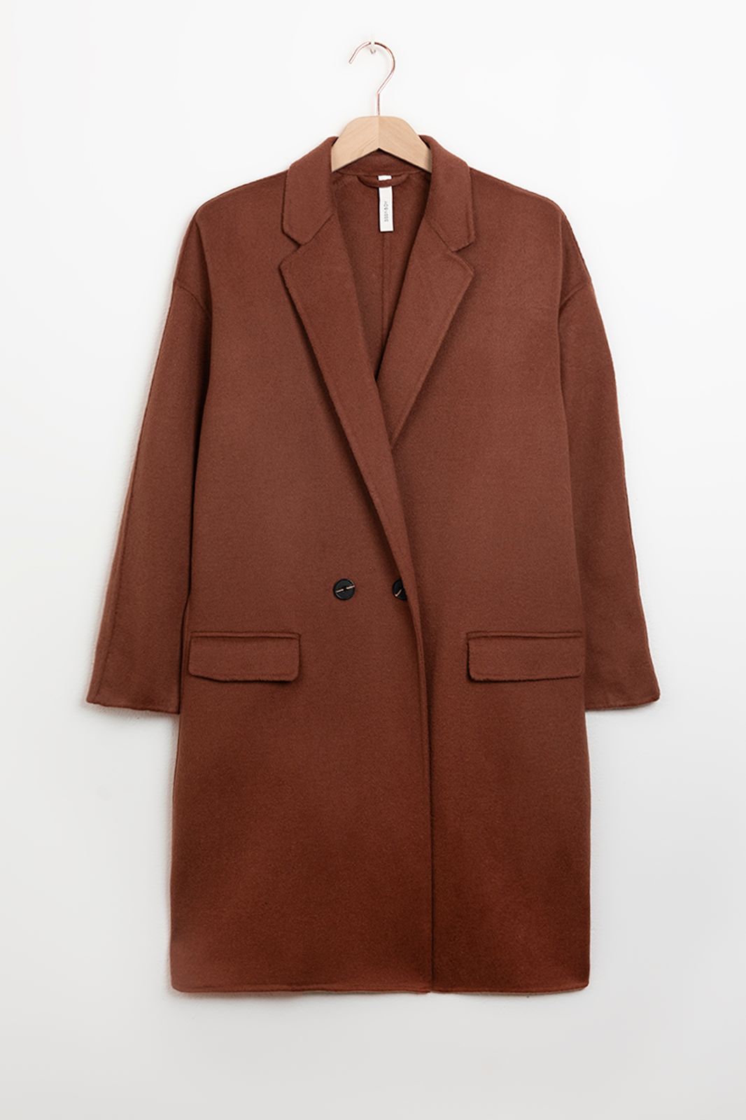 Manteau en laine fait main - marron