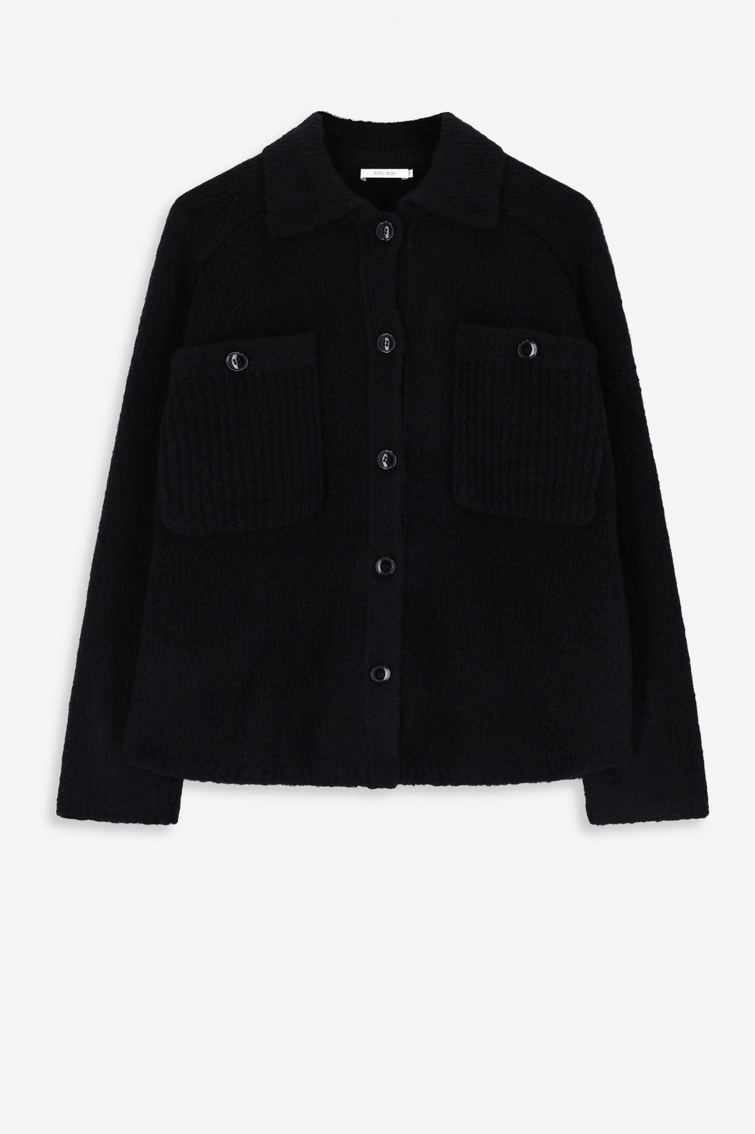 Gilet en maille avec poches poitrine - noir