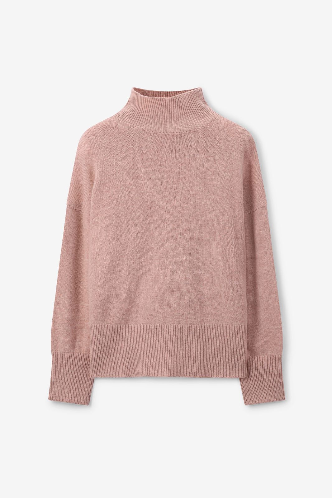 Pull à col roulé - rose clair