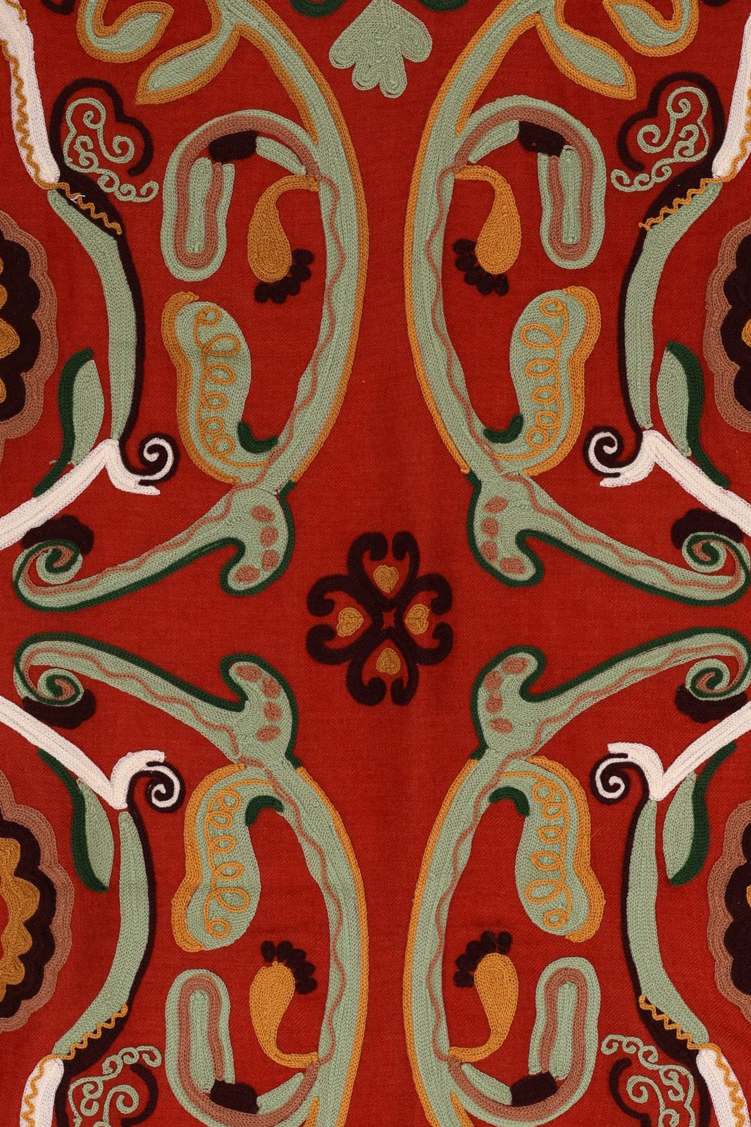 Écharpe avec broderie - rouge foncé