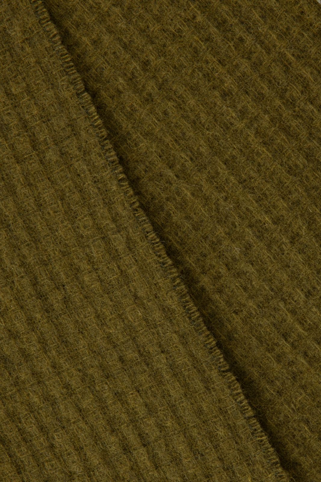 Écharpe en laine avec structure gaufrée - vert foncé