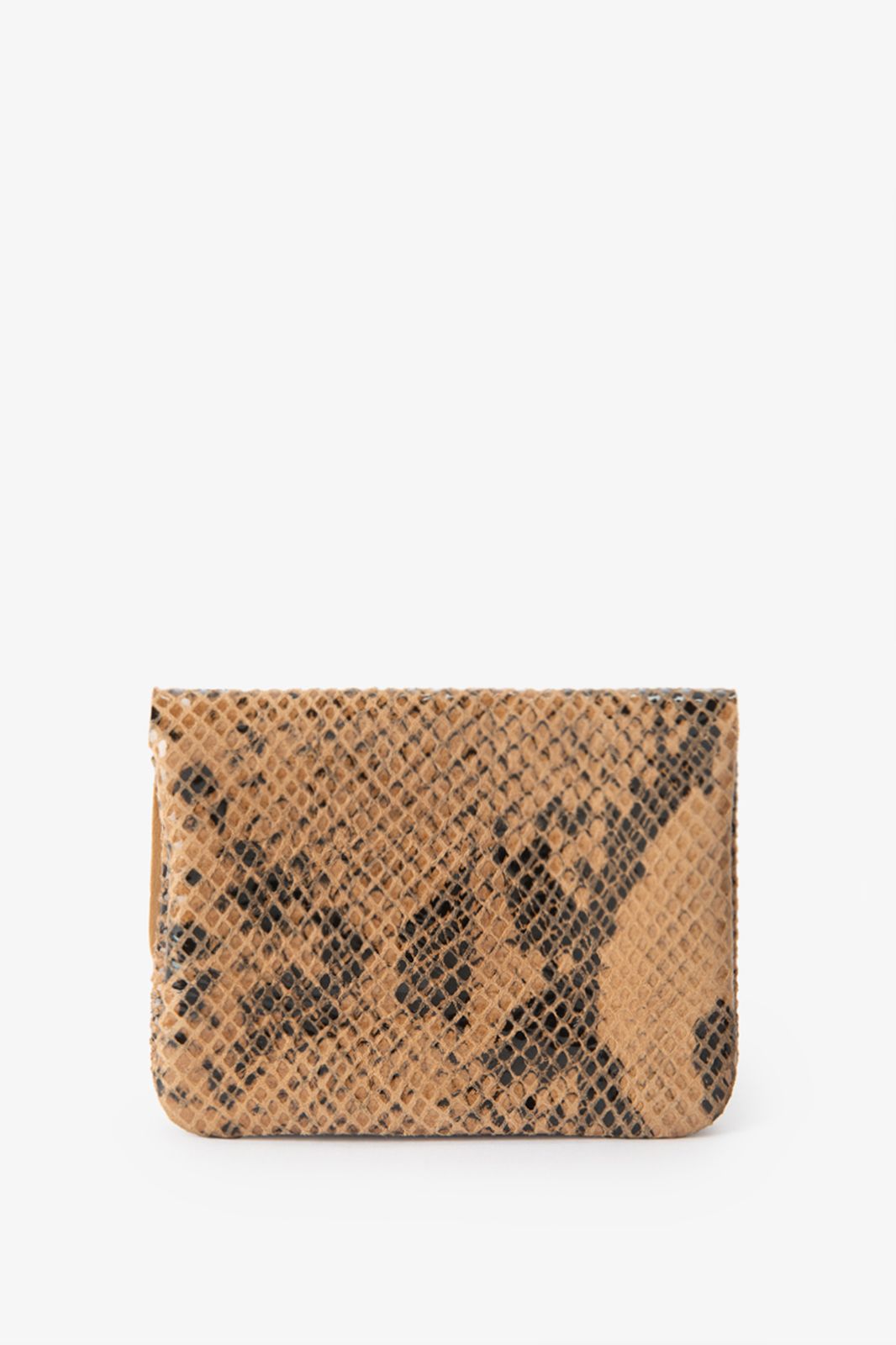 Lederportemonnaie mit Schlangenmuster - braun