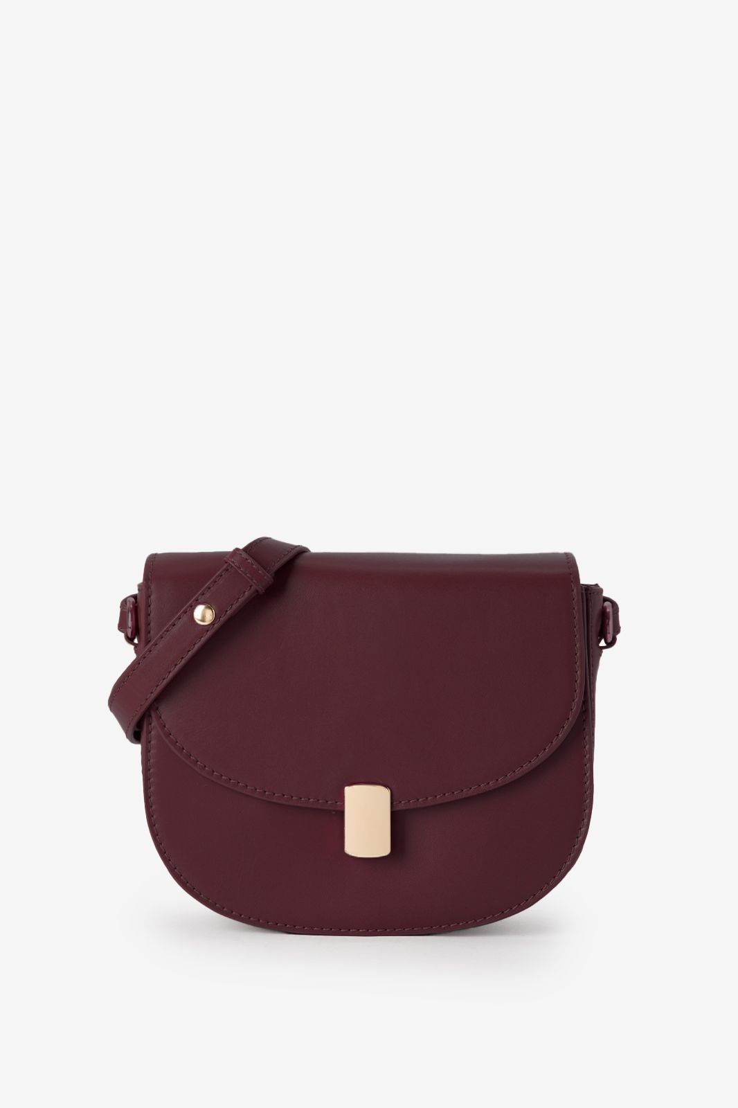 Umhängetasche aus Leder - dunkelrot