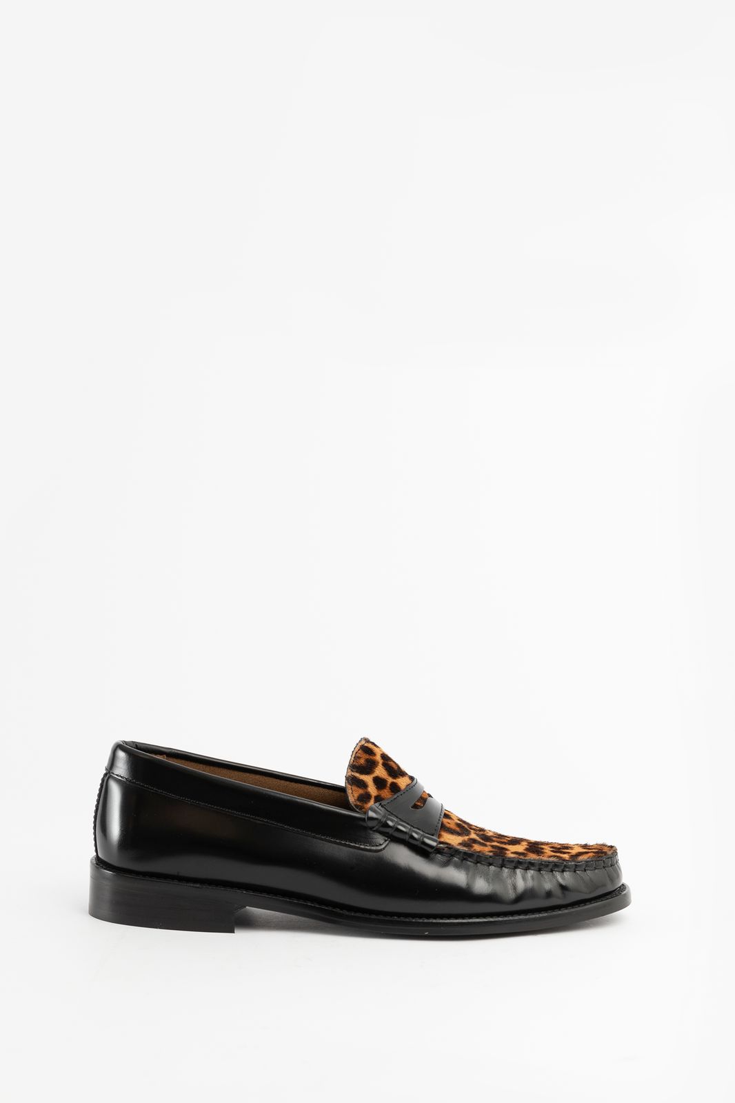 Loafer mit Leoprint - schwarz