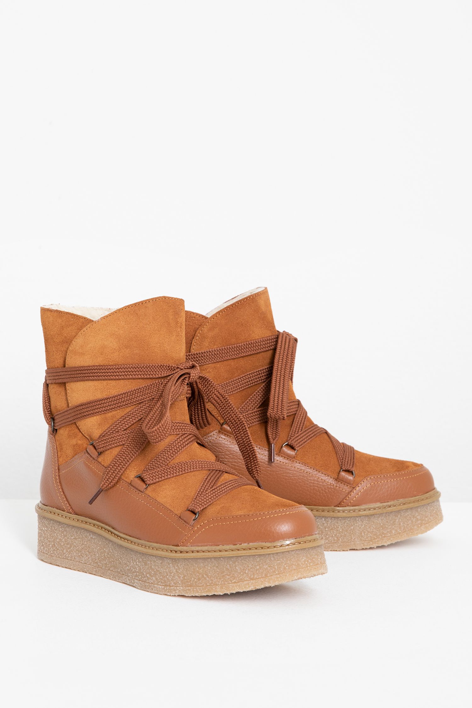 Bruin leren snowboots - Dames | Sissy-Boy