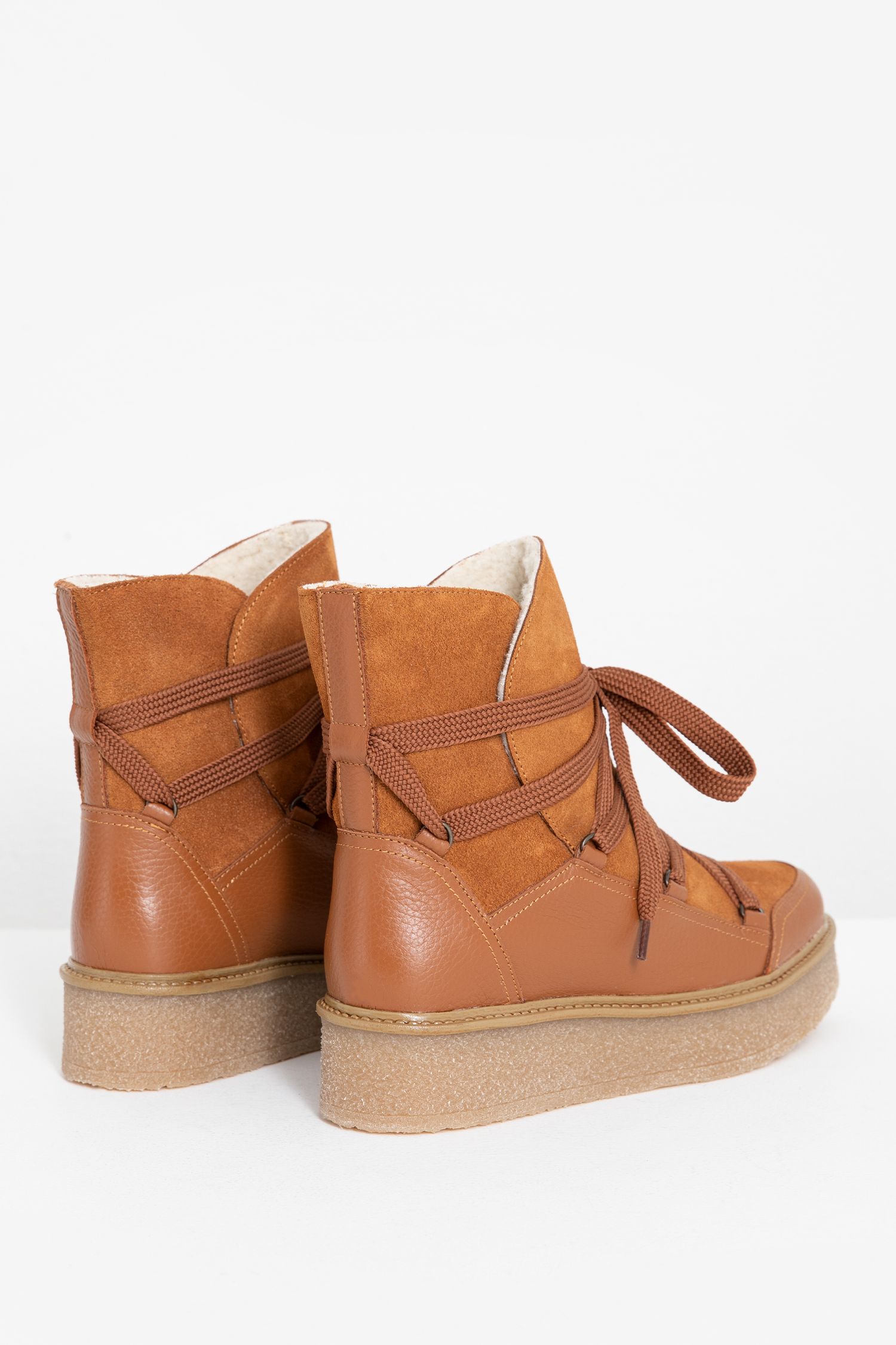 Bruin leren snowboots - Dames | Sissy-Boy