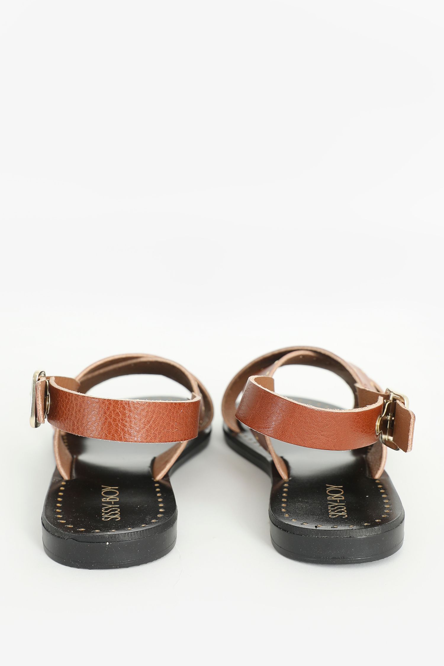 Bruine discount leren sandalen