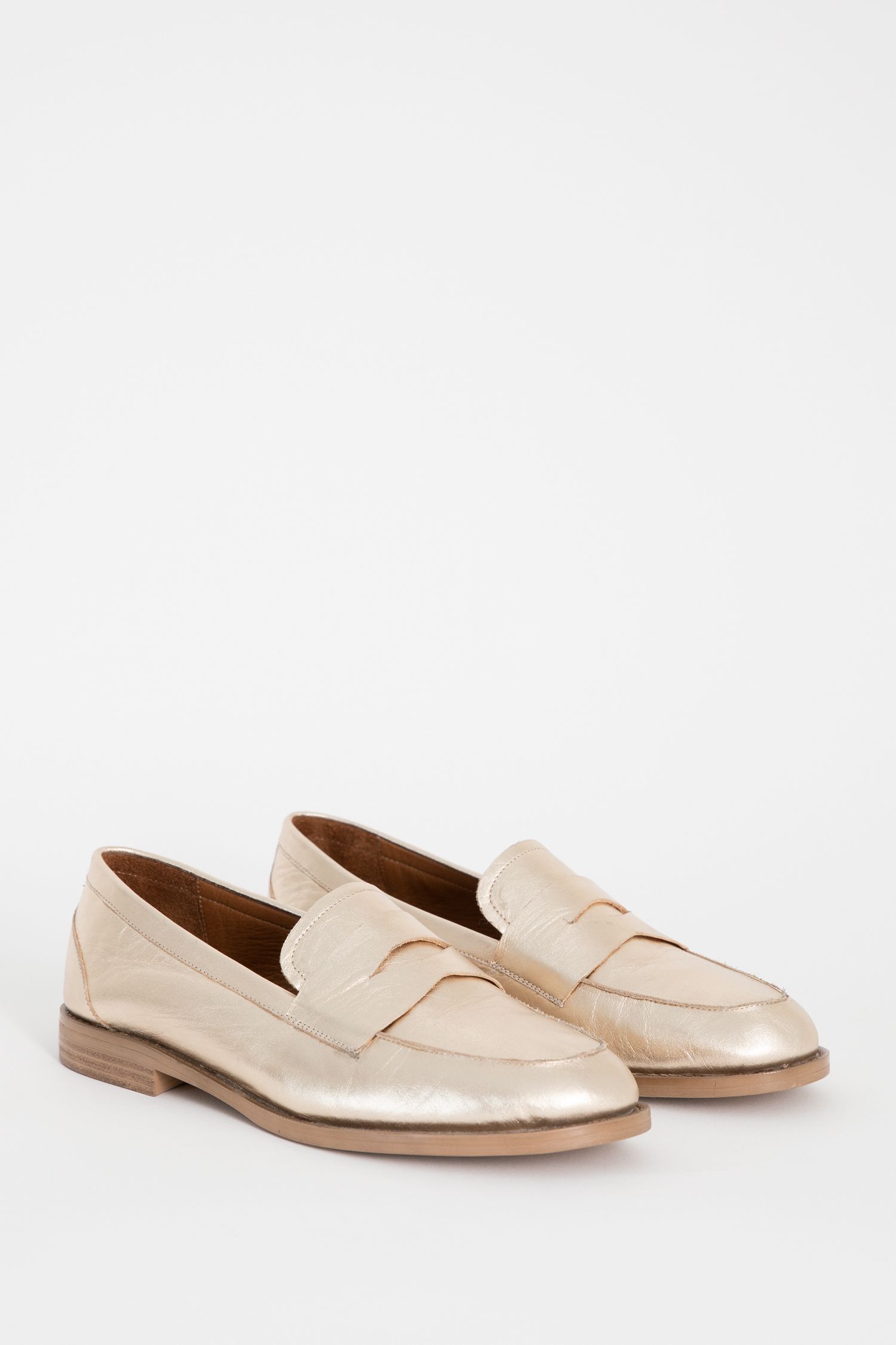 Goudkleurige leren loafer - Dames | Sissy-Boy