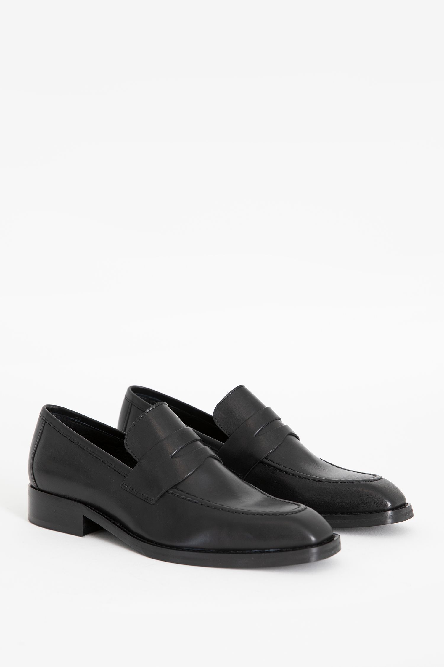 Zwarte leren loafers