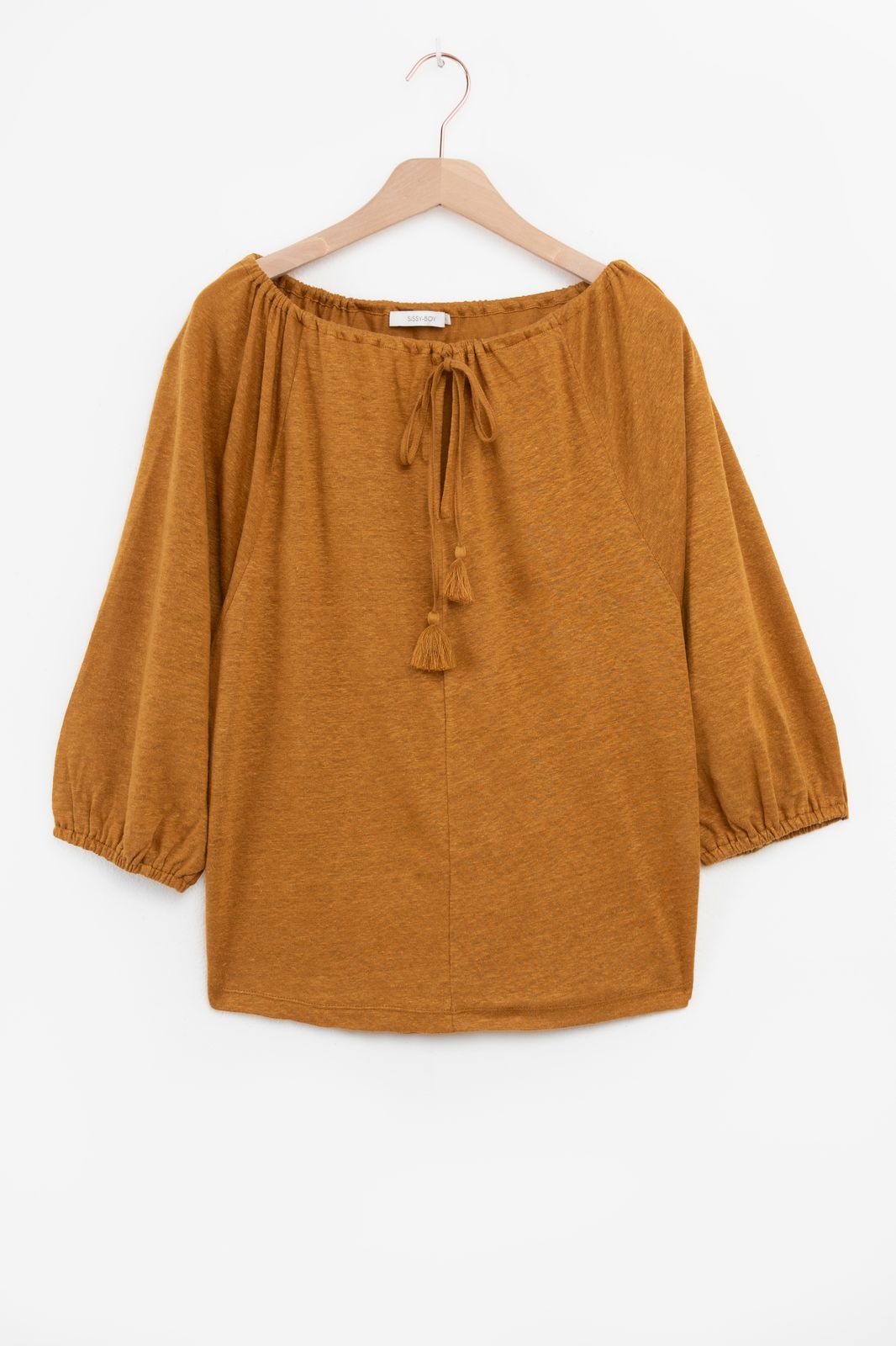 Top mit Quasten - goldbraun