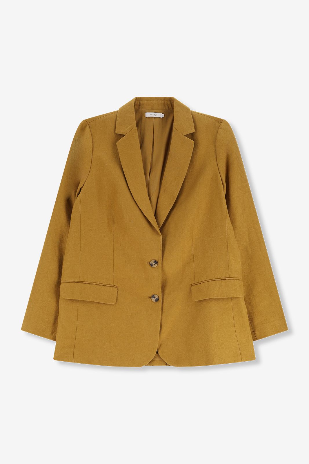 Oversize-Blazer aus Leinen - senfgelb