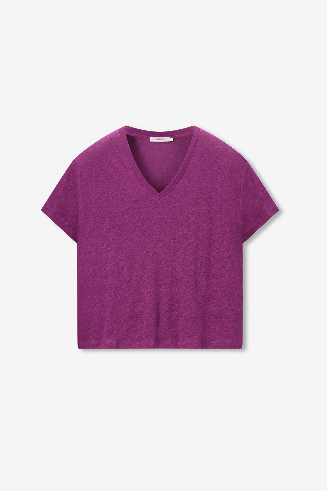 T-Shirt aus Leinen - lila
