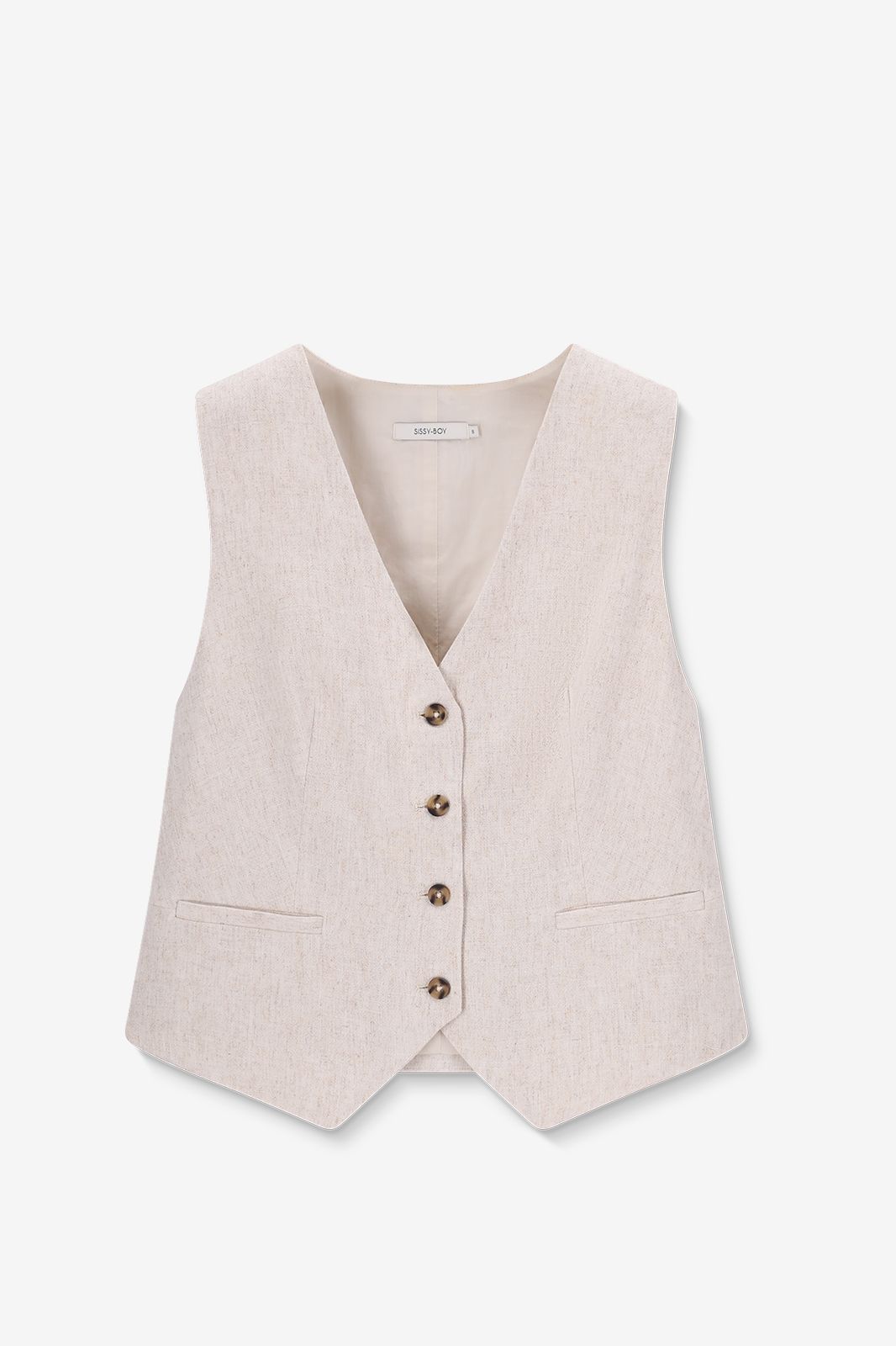 Gilet sans manches en lin - beige