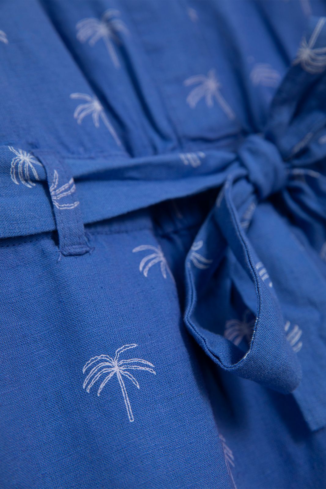 Combishort avec imprimé palmiers - bleu