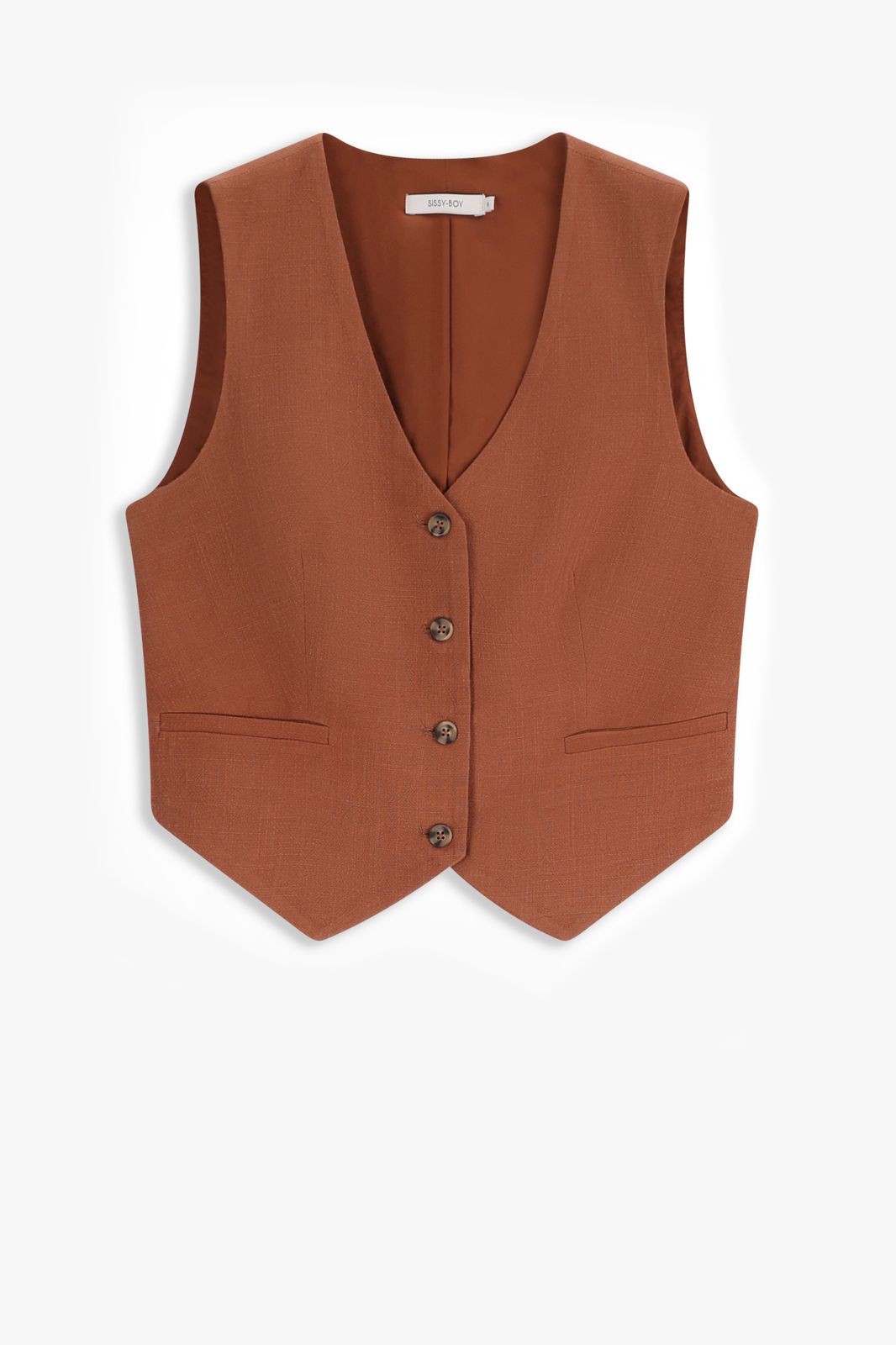 Gilet sans manches en lin - marron