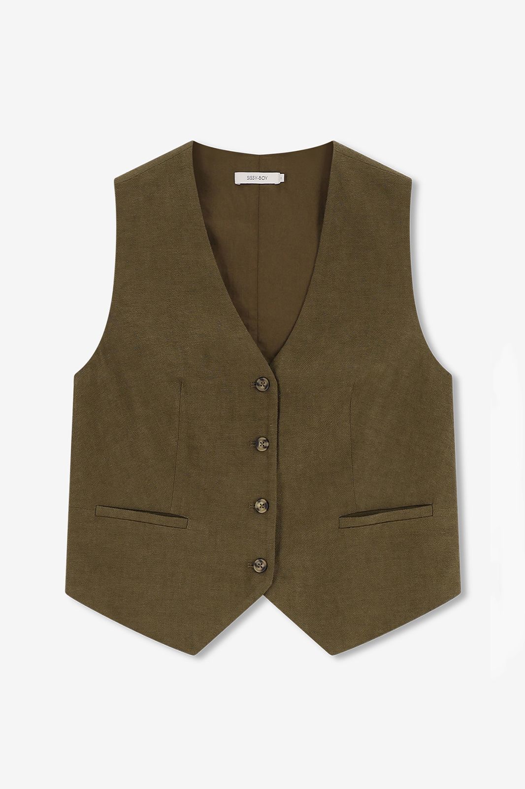 Gilet sans manches en lin - vert foncé