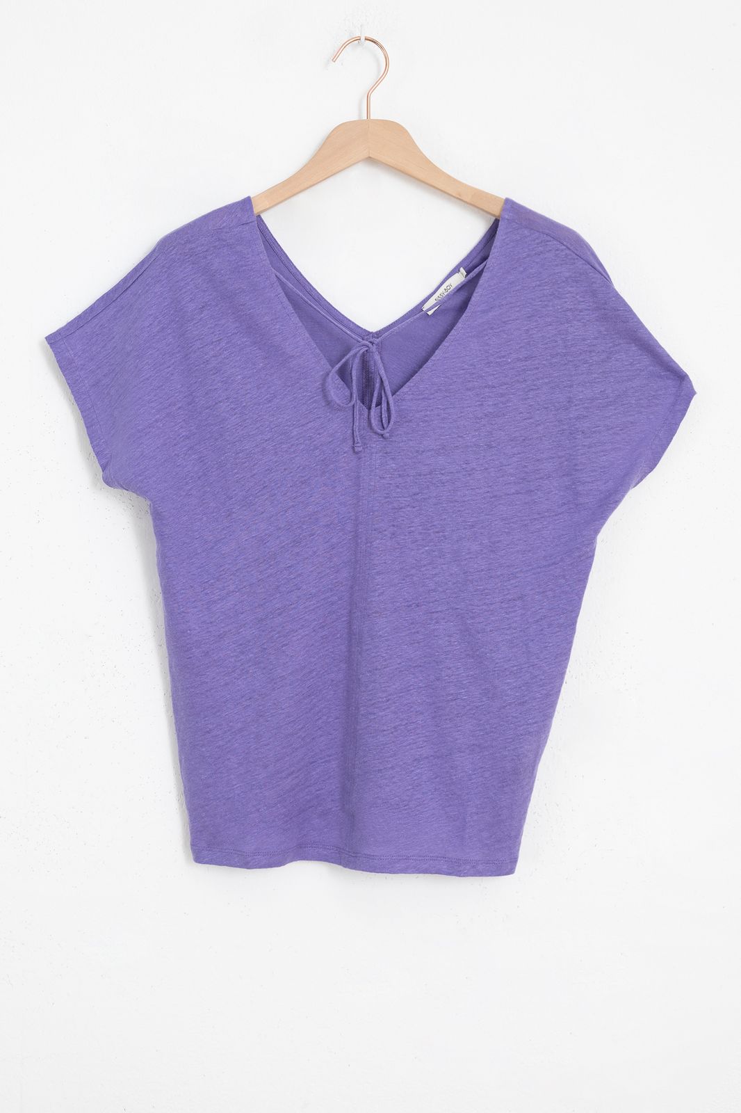 T-shirt col V - violet