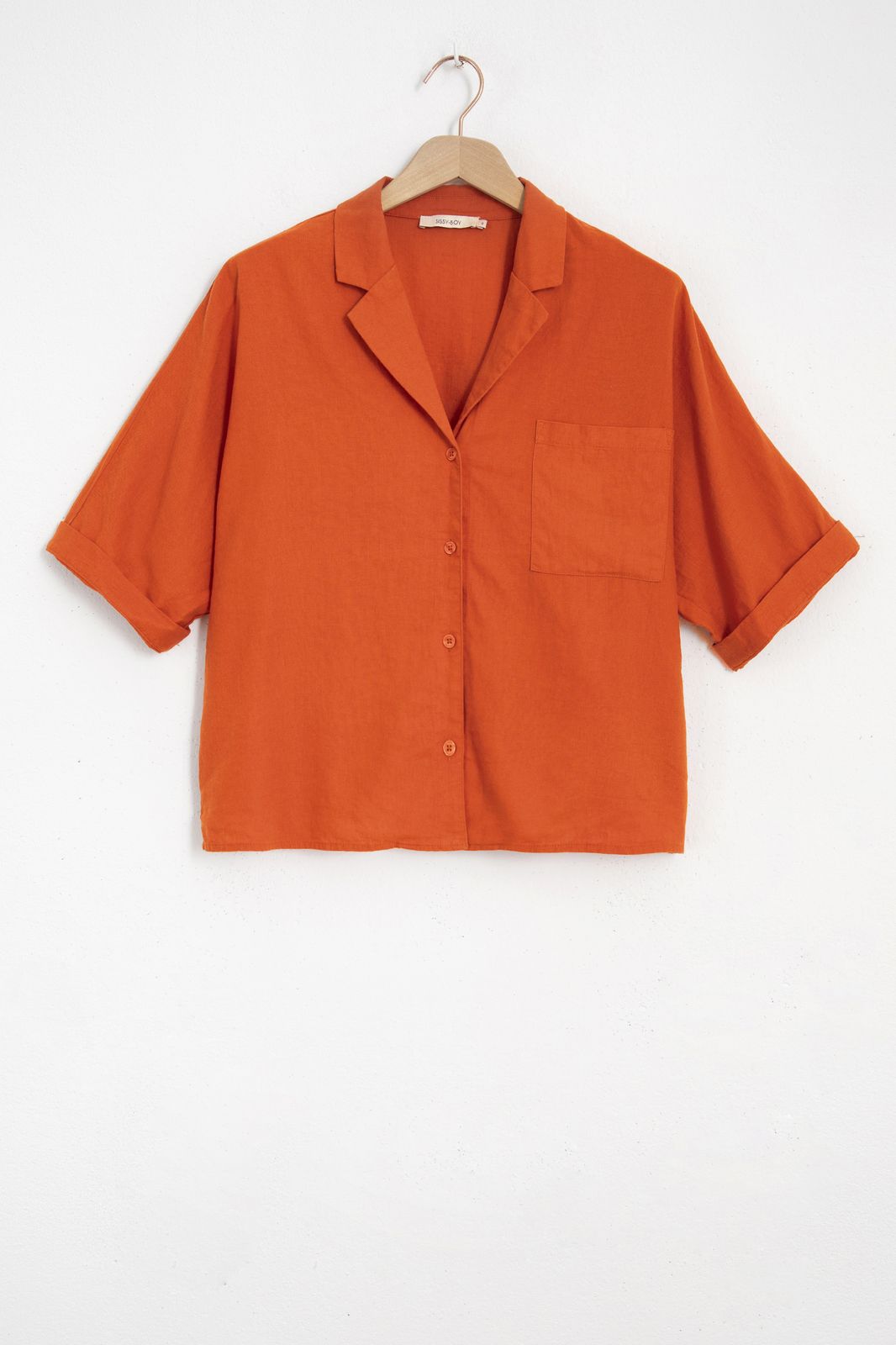 Oranje boxy blouse - Dames | Sissy-Boy
