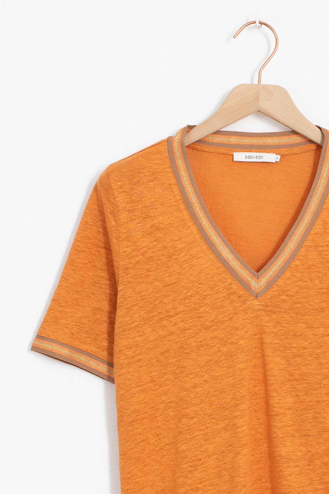 Oranje linnen T-shirt - Dames | Sissy-Boy
