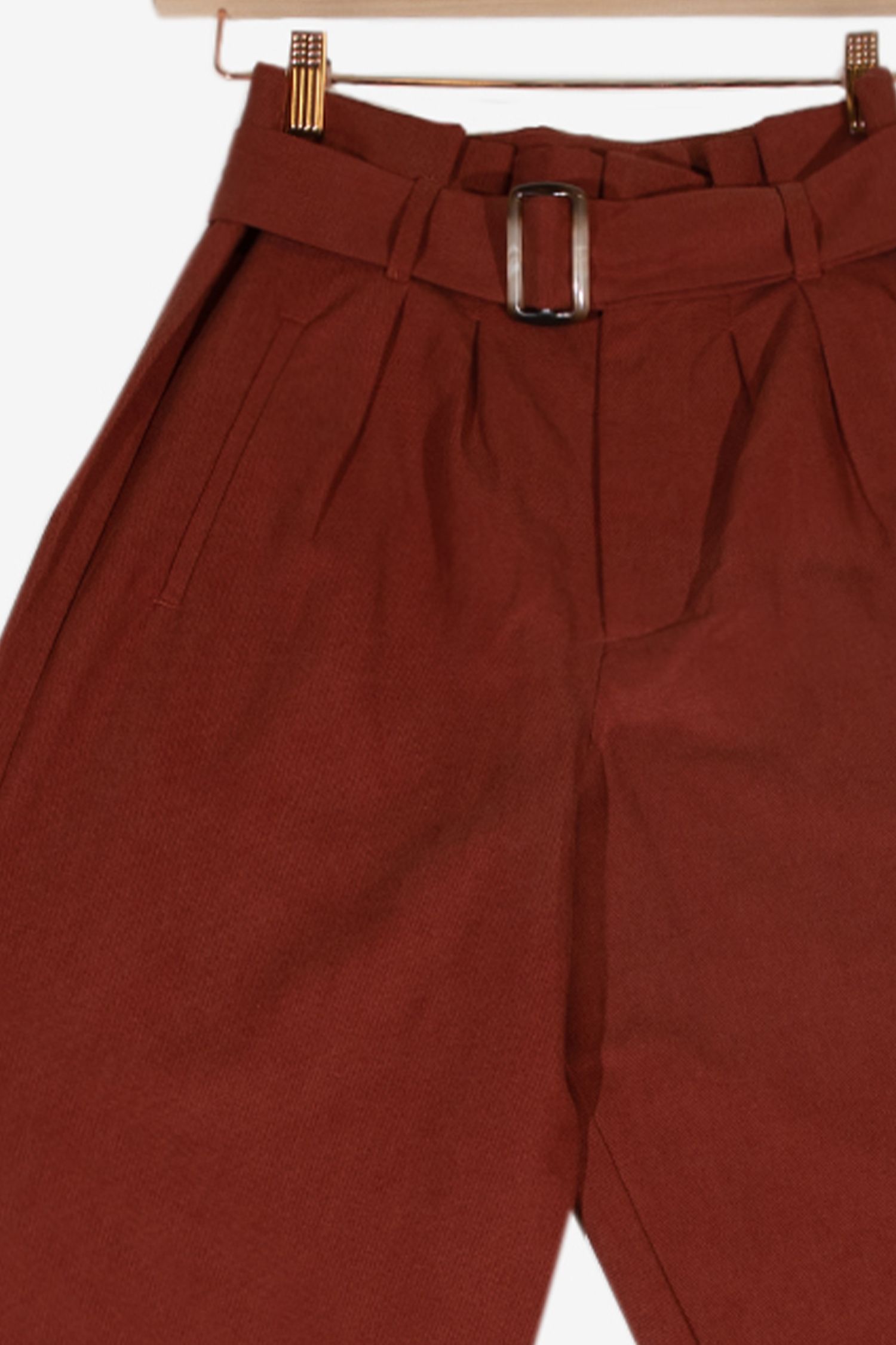 Rood bruine paperbag broek - Dames | Sissy-Boy