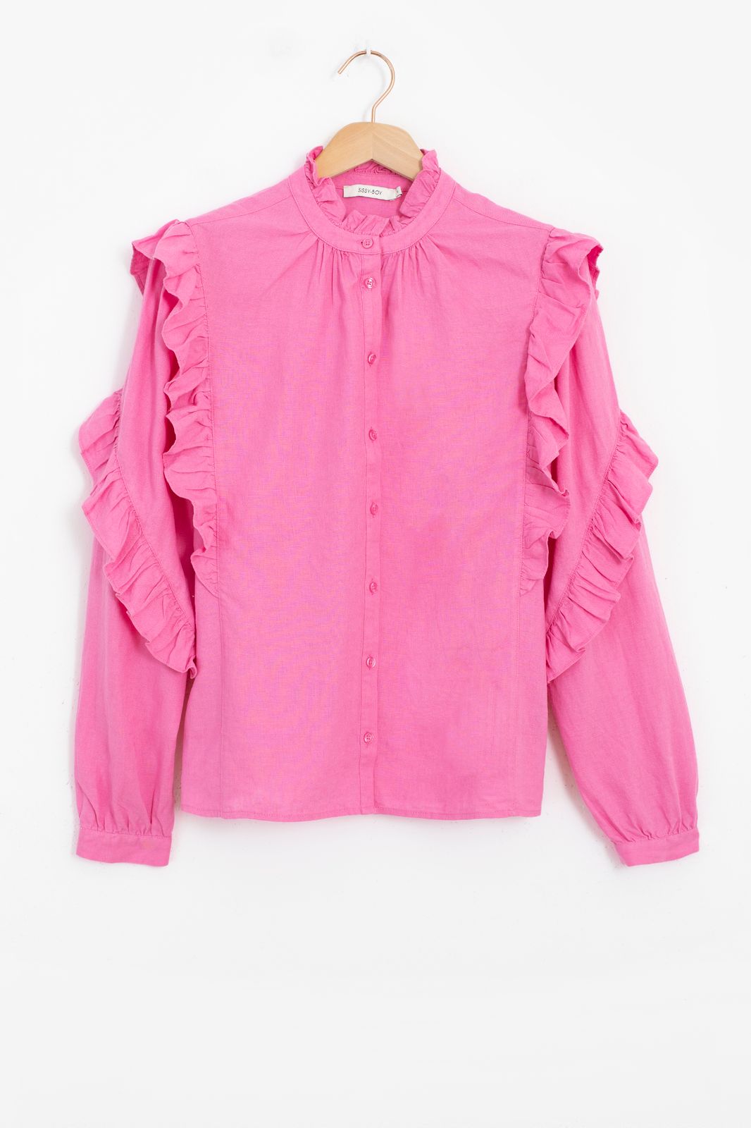 Roze blouse met ruffles - Dames | Sissy-Boy