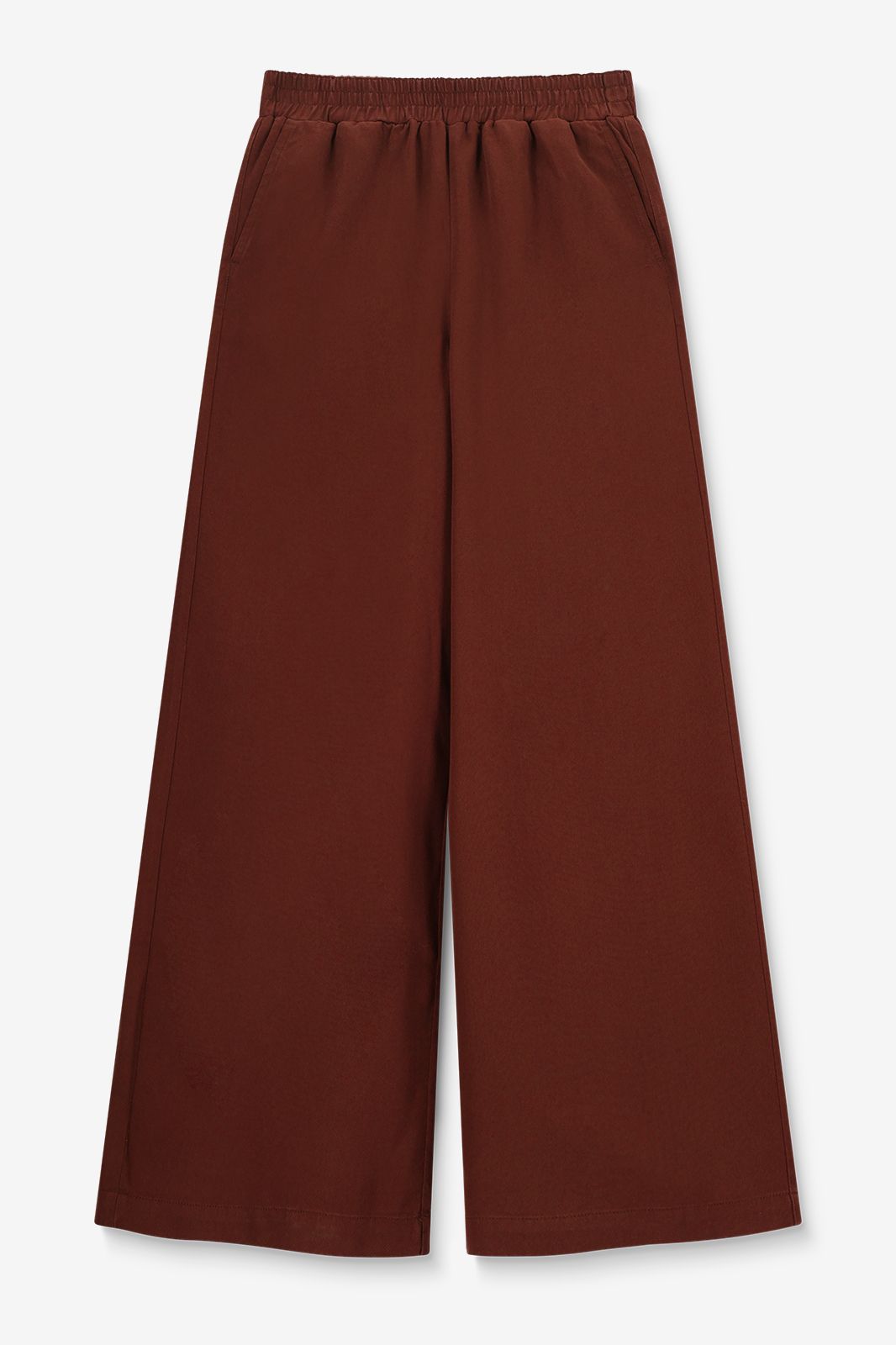 Weite High Waist Hose - dunkelrot