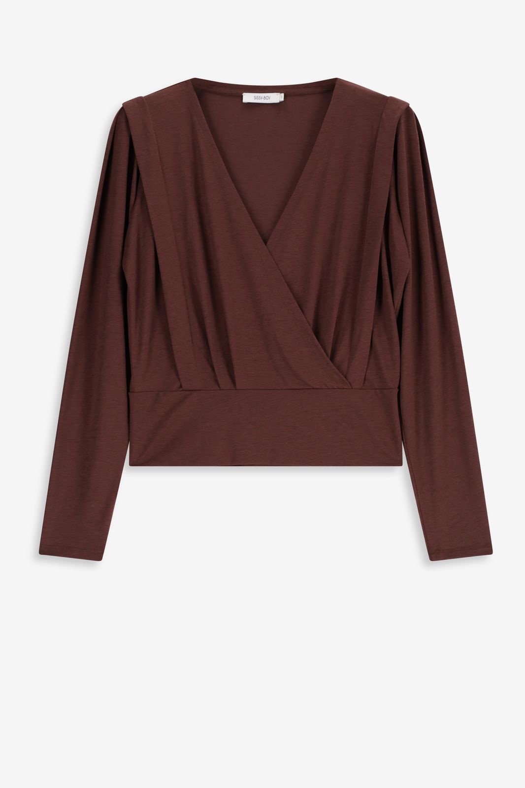T-shirt cache-coeur en jersey - marron foncé