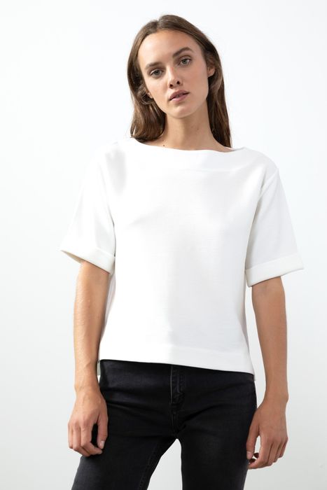 Wit t-shirt met rib structuur Dames Sissy-Boy