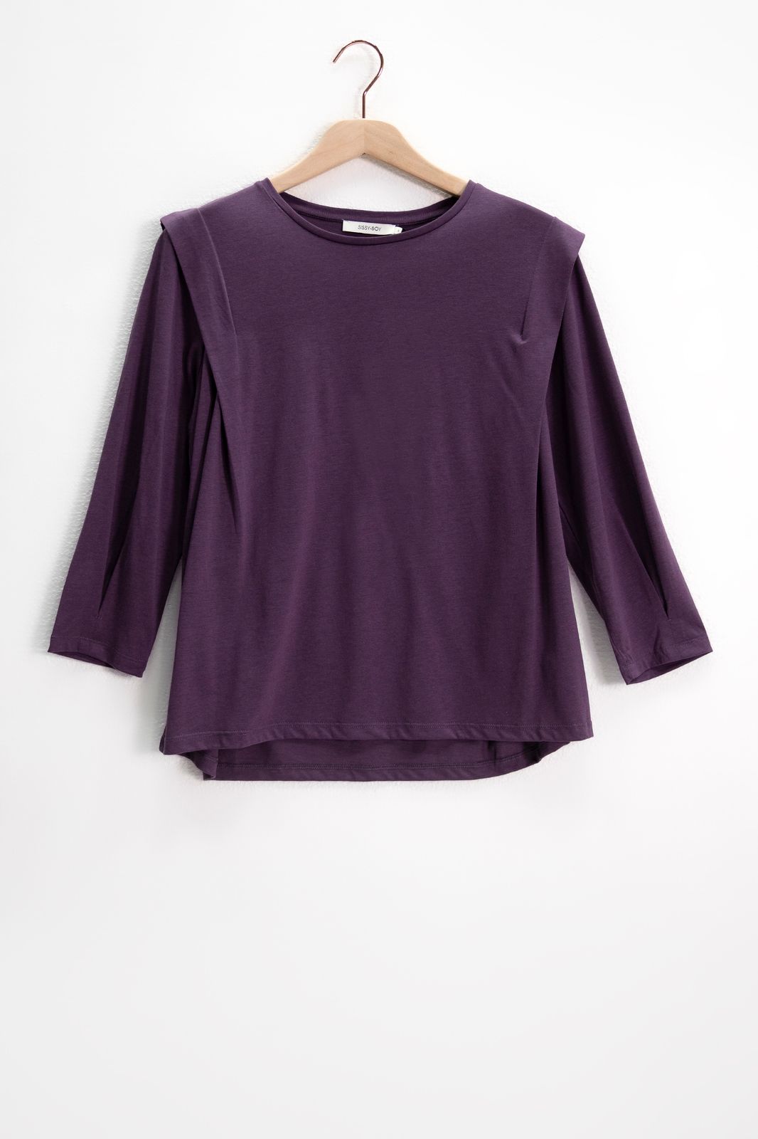 T-shirt jersey avec manches trois-quarts - violet foncé
